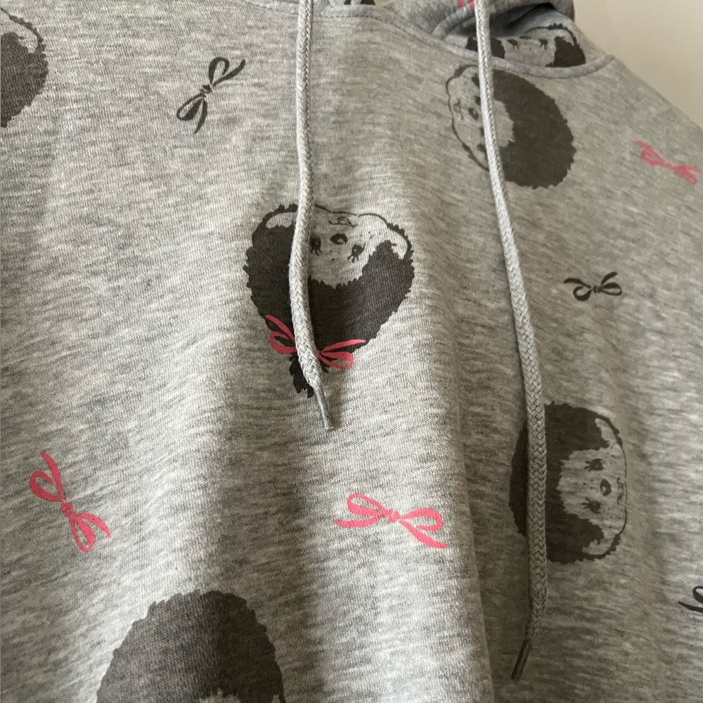 Monchhichi Women’s Grey Cropped Oversized Hoodie - Picture 3 of 10